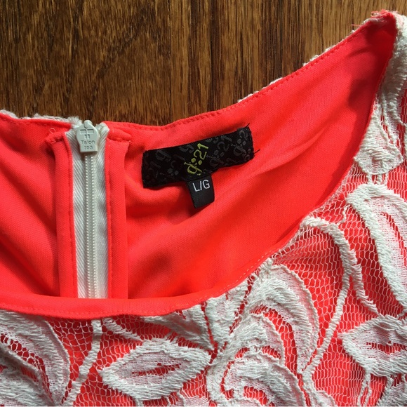 Layered Lace & Neon Dress - Picture 4 of 4